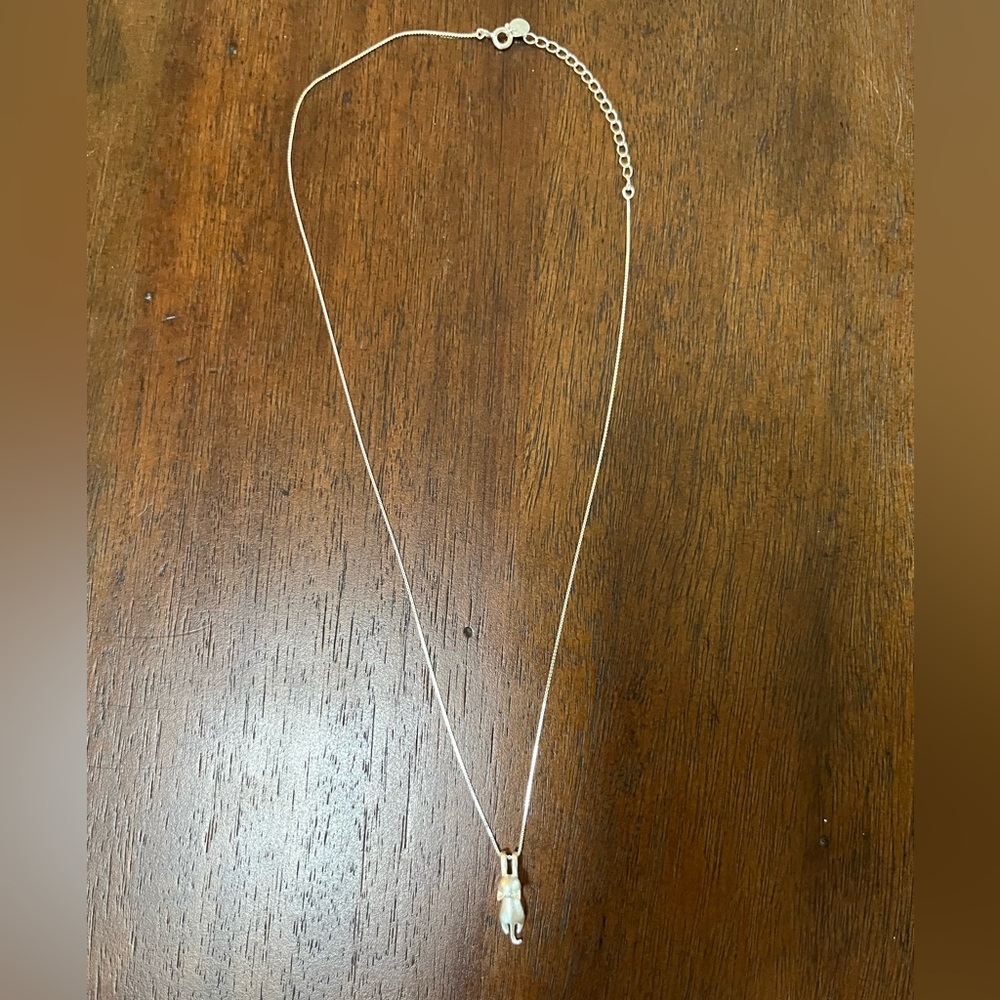 Elegant Silver Necklace with Cat Pendant